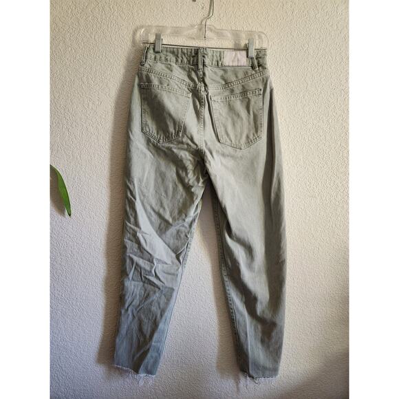 Zara Women's Light Green Straight Leg Denim Jeans-4 - Picture 3 of 6